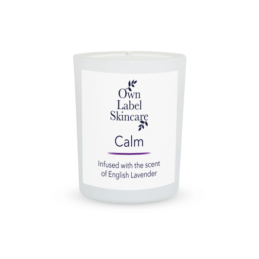 Vegan Votive Candle. Calm English Lavender. Own Label Skincare