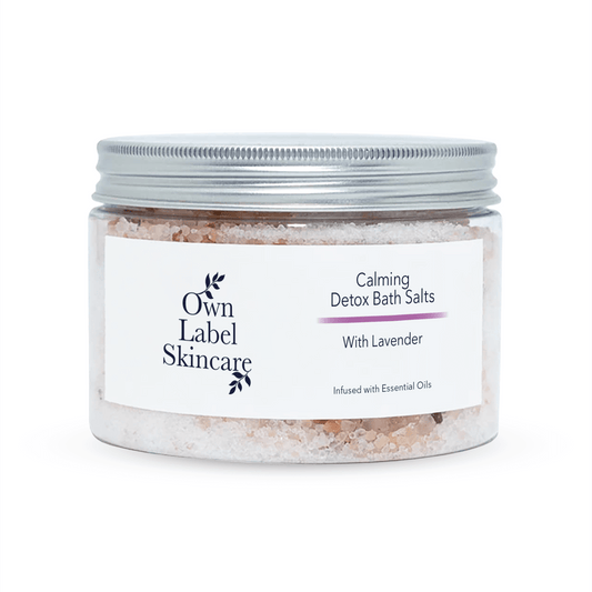 Calming Detox Bath Salts with Lavender. Own Label Skincare