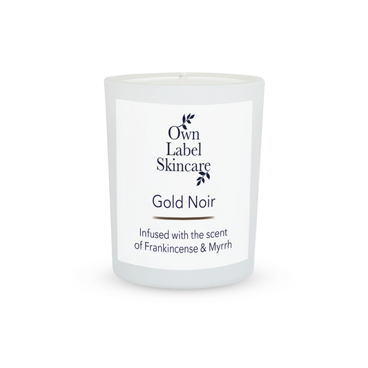 GOLD NOIR CANDLE INFUSED WITH FRANKINCENSE & MYRRH | OWN LABEL