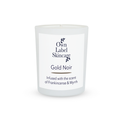 GOLD NOIR CANDLE INFUSED WITH FRANKINCENSE & MYRRH | OWN LABEL