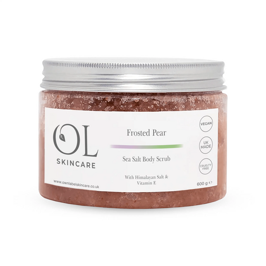 Frosted Pear Sea Salt Body Scrub | Own Label Skincare - ownlabelskincare