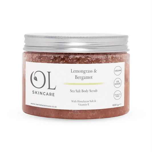 Lemongrass & Bergamot Sea Salt Body Scrub | White Label Skincare - ownlabelskincare