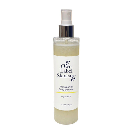Frangipani Shimmer Dry Body Oil | White Label Skincare - ownlabelskincare