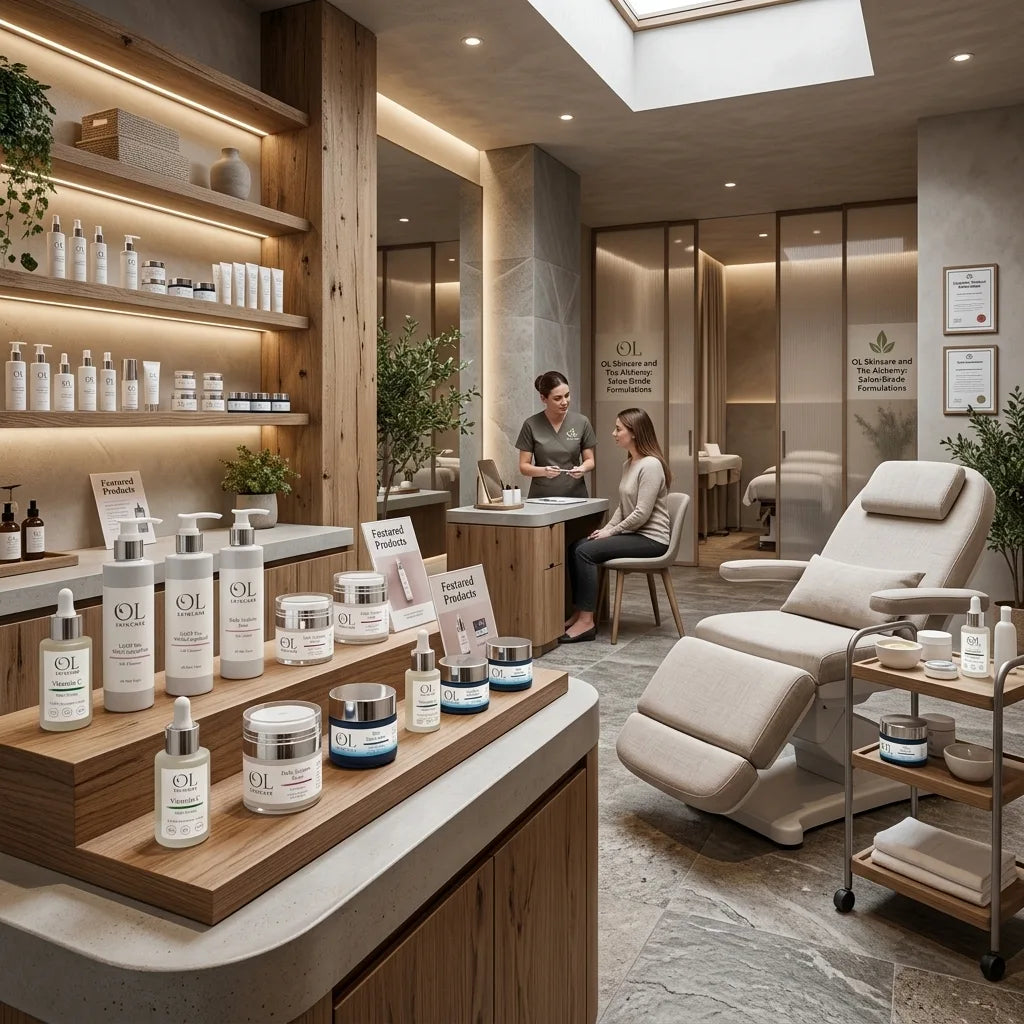salon stocked with own label skincare