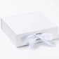 own label skincare white ribbon box 