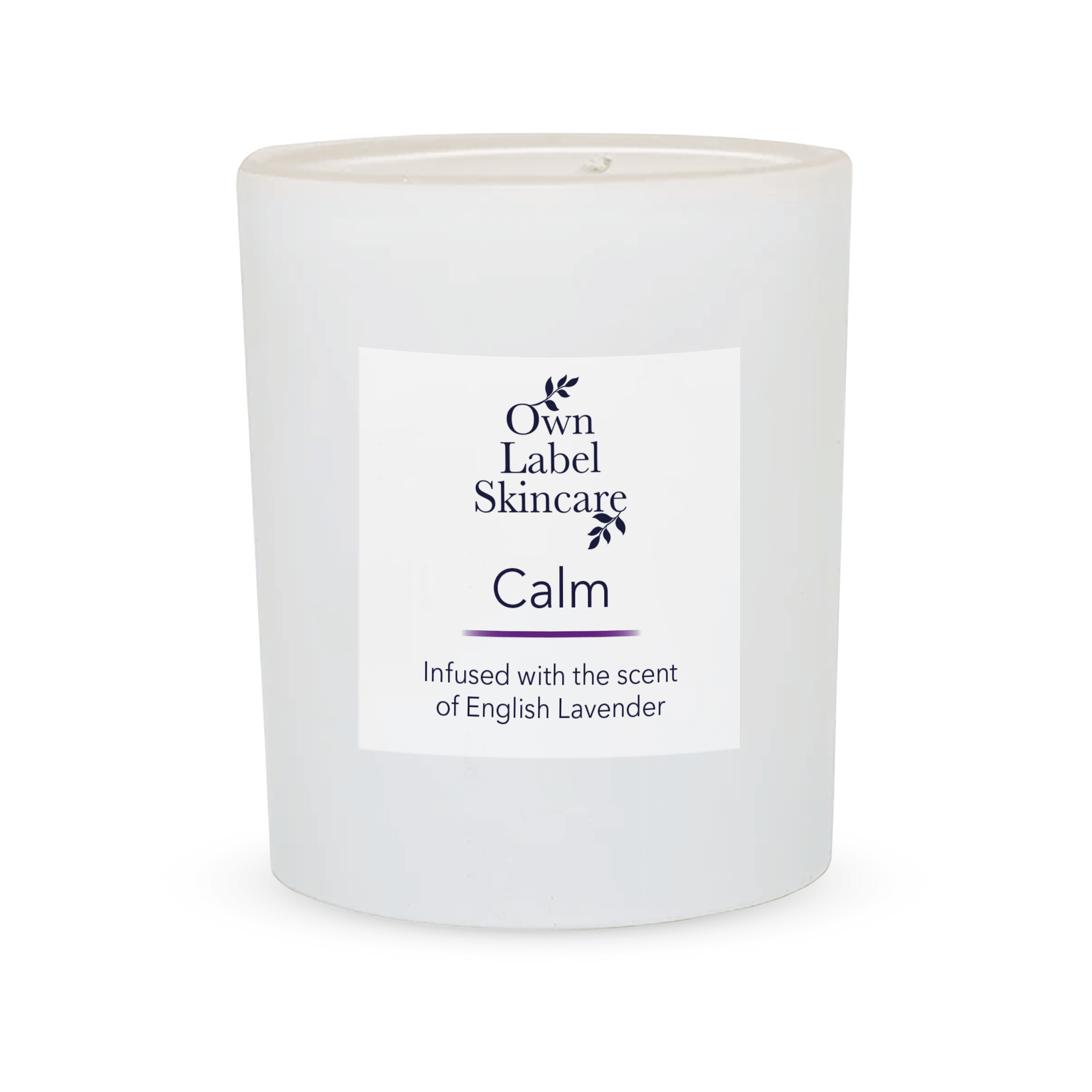 Vegan Room Candle. Calm English Lavender. Own Label Skincare