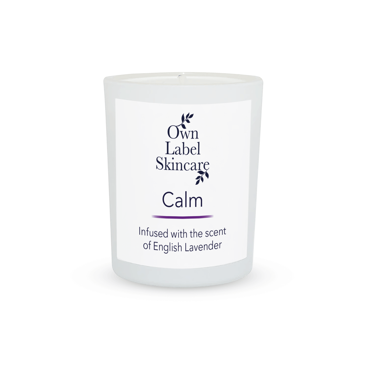 Vegan Votive Candle. Calm English Lavender. Own Label Skincare