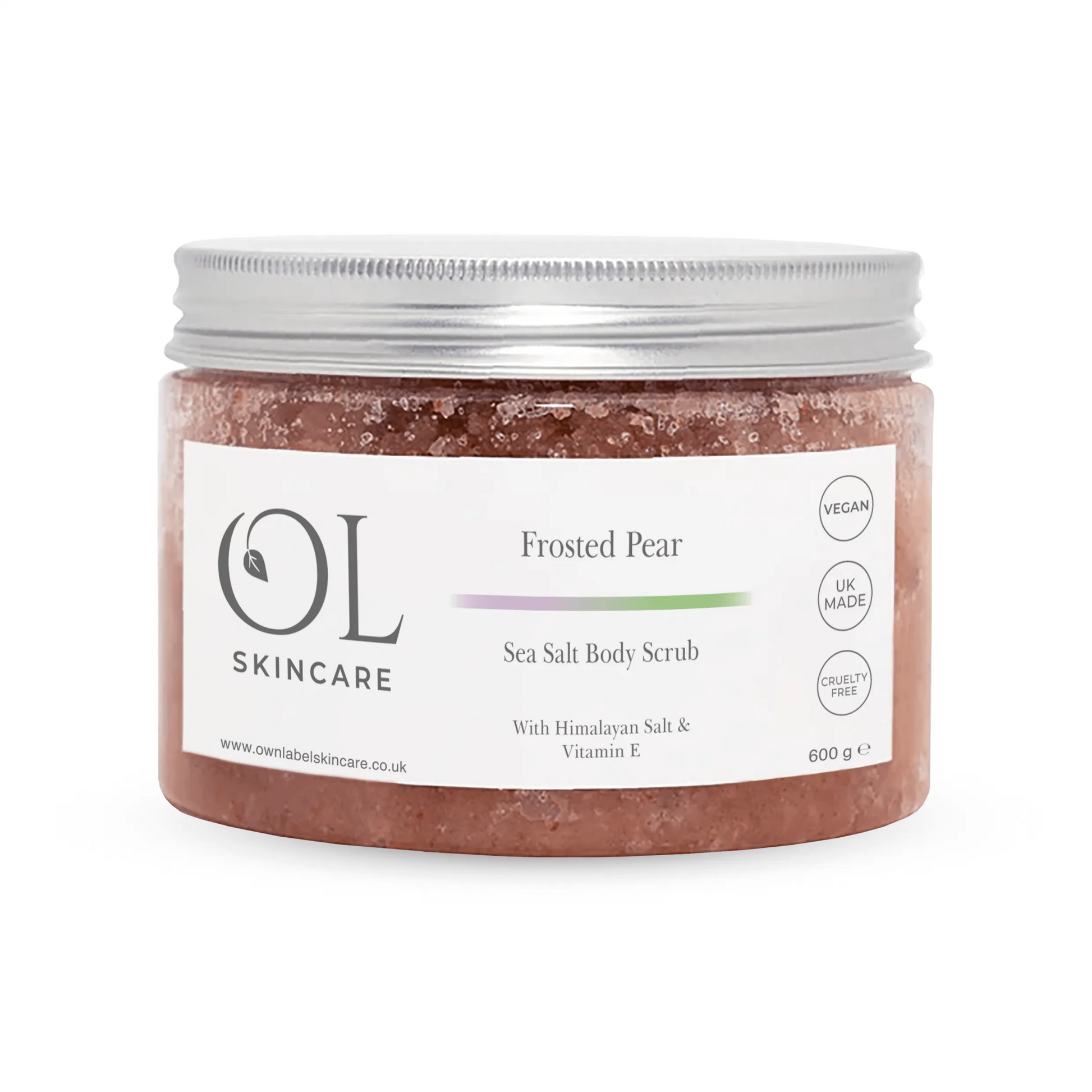 Frosted Pear Sea Salt Body Scrub | Own Label Skincare - ownlabelskincare