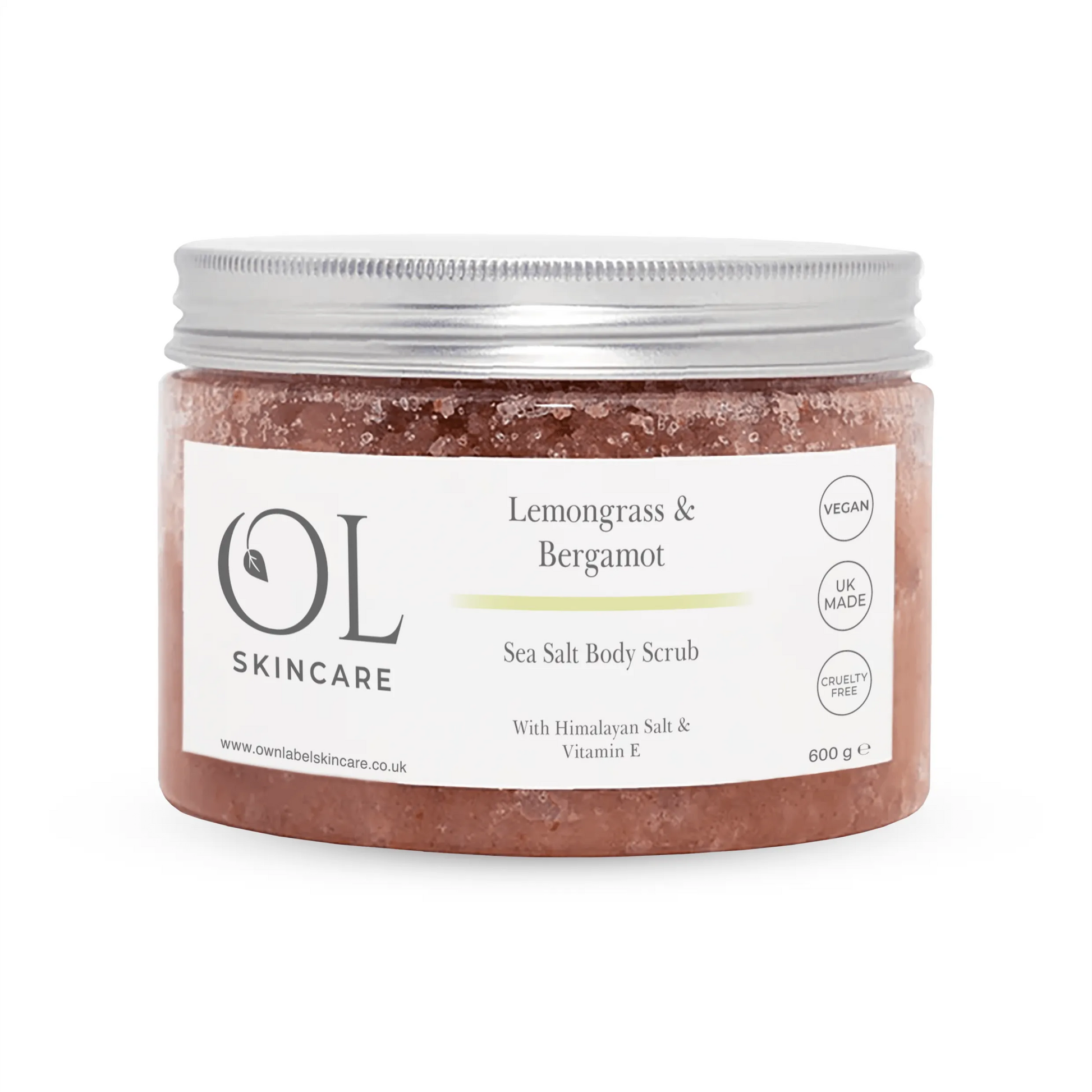 Lemongrass & Bergamot Sea Salt Body Scrub | White Label Skincare - ownlabelskincare