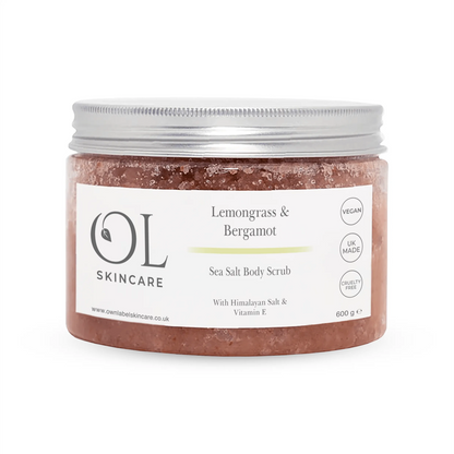 Lemongrass & Bergamot Sea Salt Body Scrub | White Label Skincare - ownlabelskincare