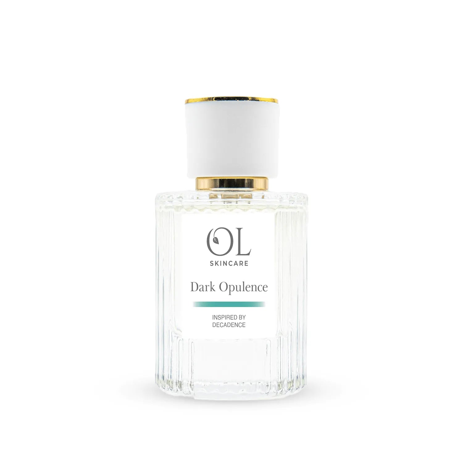 Skincare bottle labeled 'Dark Opulence' by OL Skincare on a white background
