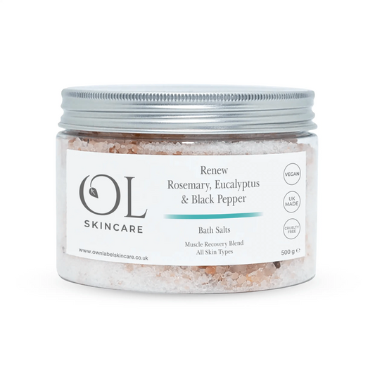 Renew - Rosemary, Eucalyptus & Black Pepper Bath Salts | White Label Skincare - ownlabelskincare