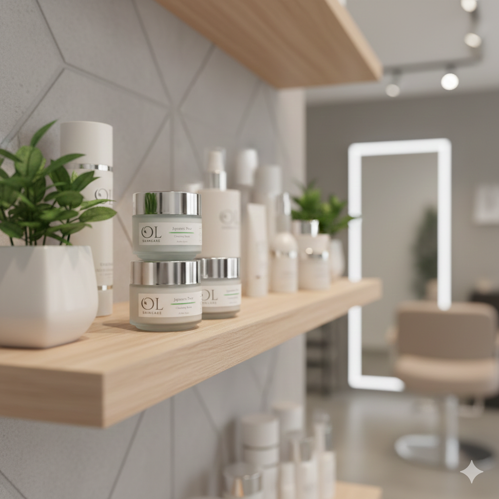 shelf stacked with own branded products