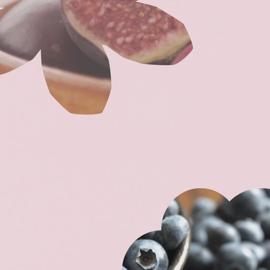 video of Own label conditioner fig and cassis on a white back drop 