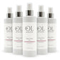 Five white OL Skincare Replenishing Rose Facial Spritzers with silver pump collars arranged in a row against a white background.