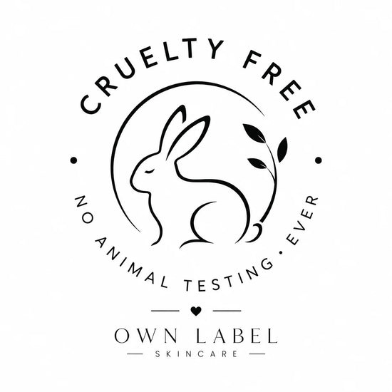 Cruelty-free logo with a rabbit and text on a white background