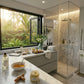 Turmeric clay mask in modern bathroom setting