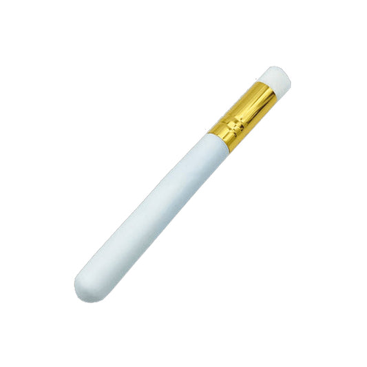 White handle mask brush with gold collar