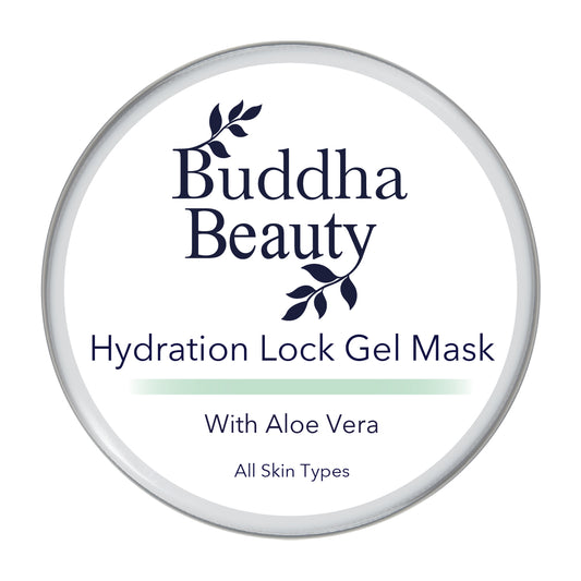 Buddha Beauty Hydration Lock Aloe Vera Gel Face Mask in eco tin, vegan face mask,