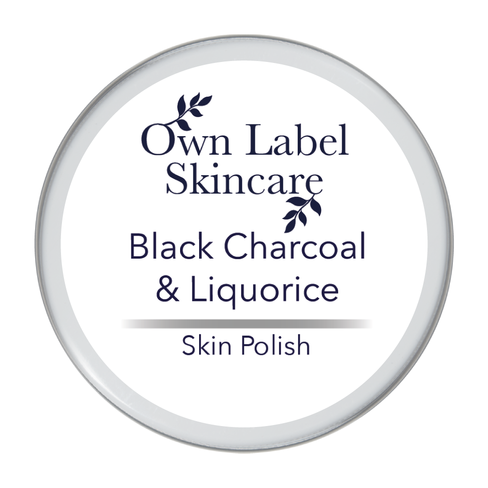 Black Charcoal & Liquorice Skin Polish. Own Label Skincare